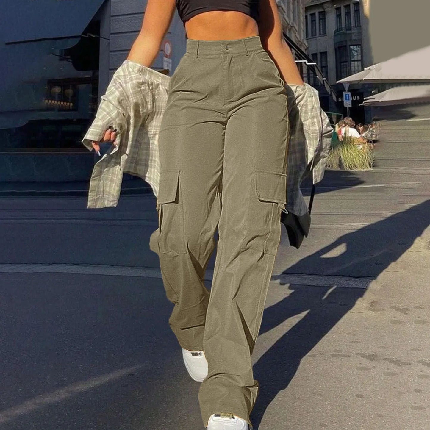 Streetwear Buckle Cargo Pants