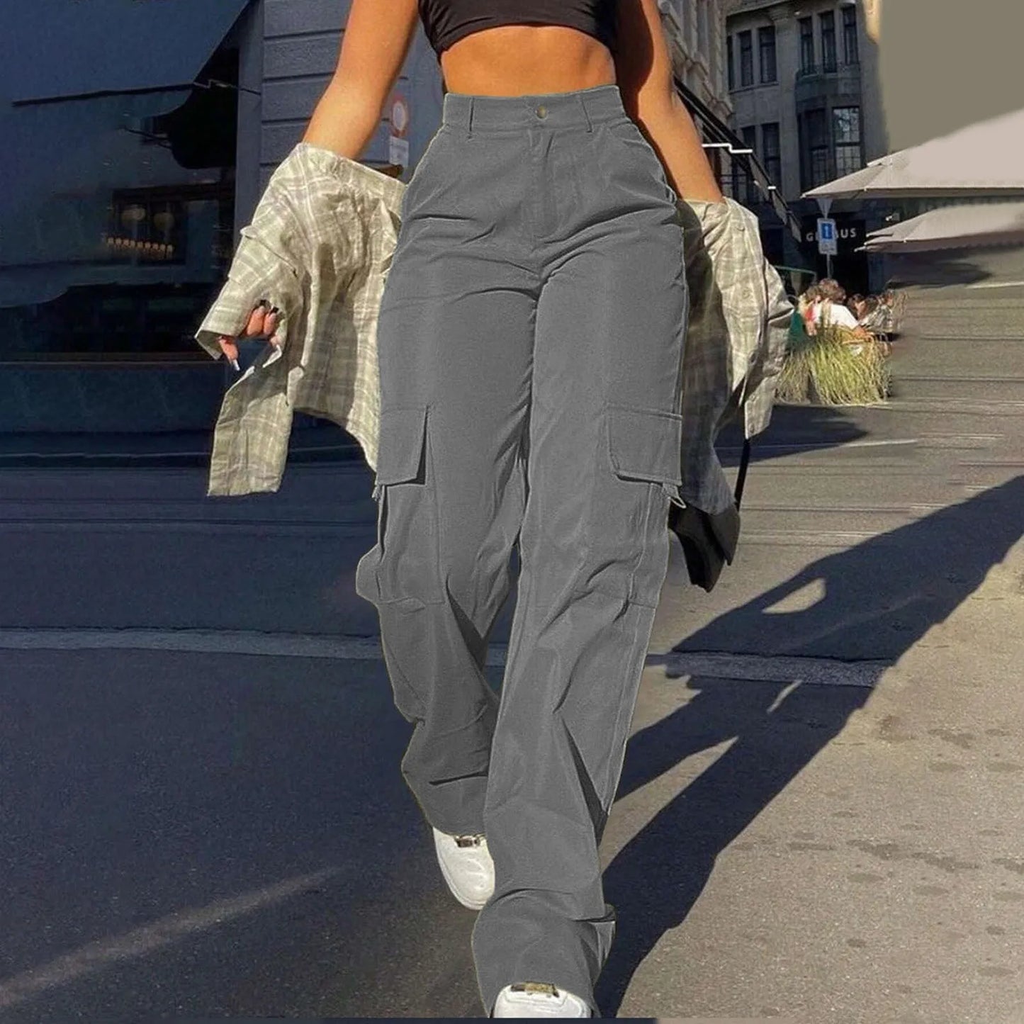 Streetwear Buckle Cargo Pants