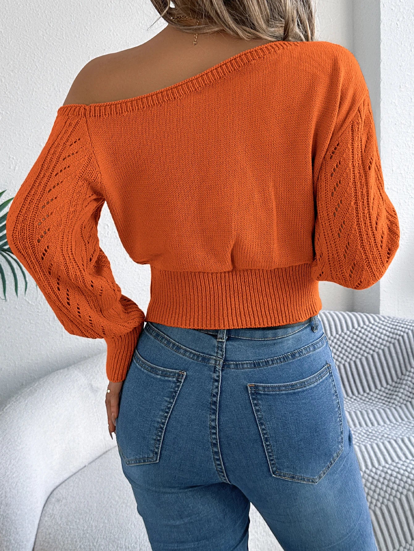 Off The Shoulder Knitted Sweater