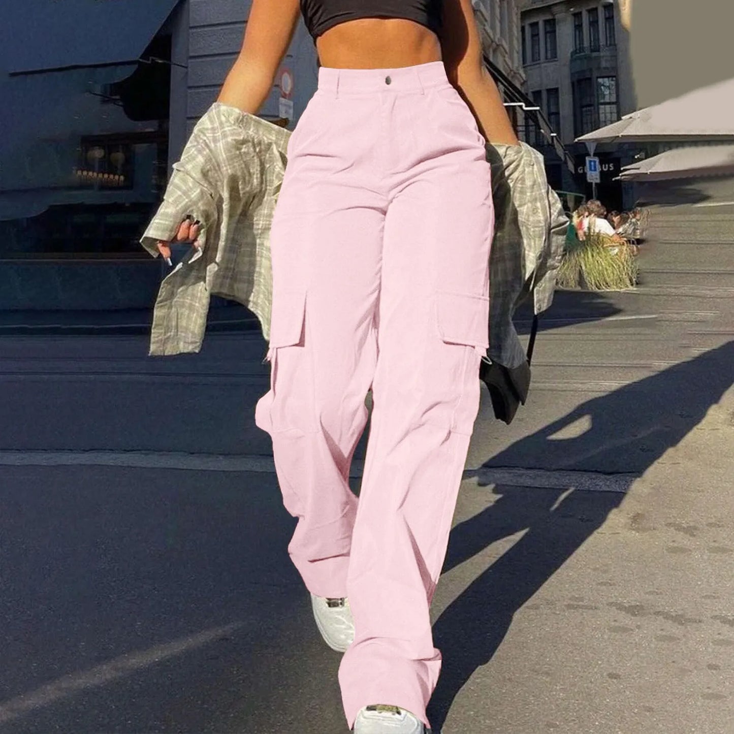 Streetwear Buckle Cargo Pants